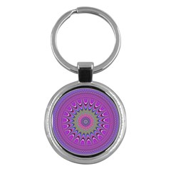 Art Mandala Design Ornament Flower Key Chains (Round) 