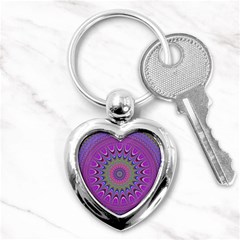 Art Mandala Design Ornament Flower Key Chains (Heart) 