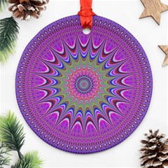 Art Mandala Design Ornament Flower Round Ornament (two Sides) by BangZart