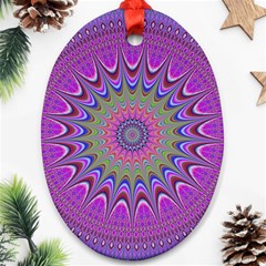 Art Mandala Design Ornament Flower Oval Ornament (Two Sides)