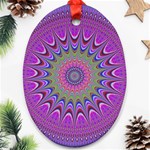 Art Mandala Design Ornament Flower Oval Ornament (Two Sides) Back