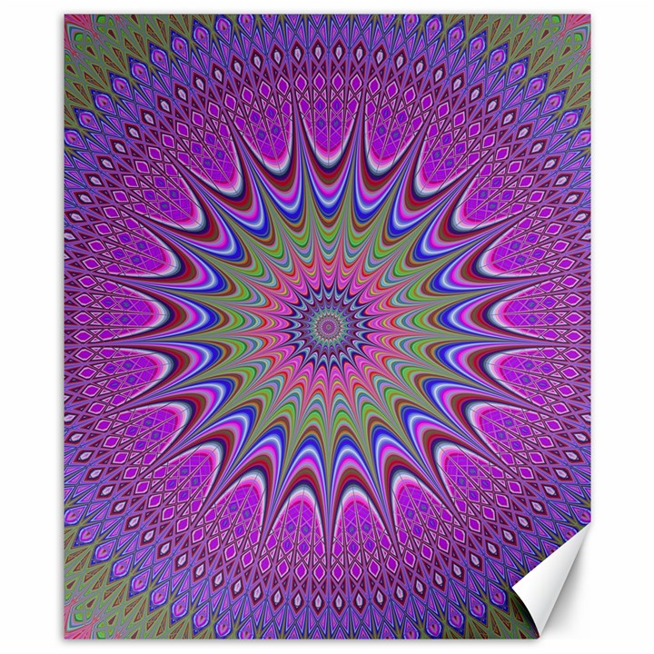 Art Mandala Design Ornament Flower Canvas 8  x 10 