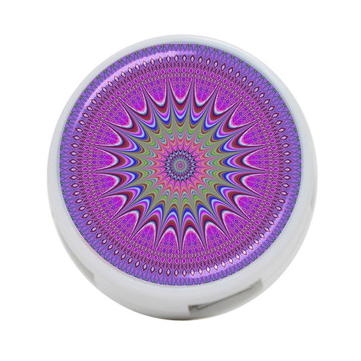 Art Mandala Design Ornament Flower 4-Port USB Hub (Two Sides) 