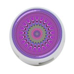 Art Mandala Design Ornament Flower 4-Port USB Hub (Two Sides)  Back