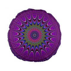 Art Mandala Design Ornament Flower Standard 15  Premium Round Cushions