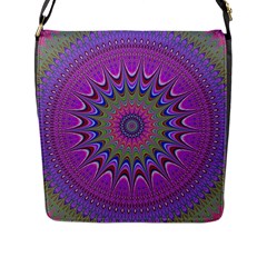 Art Mandala Design Ornament Flower Flap Messenger Bag (L) 