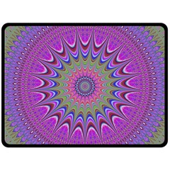 Art Mandala Design Ornament Flower Double Sided Fleece Blanket (Large) 