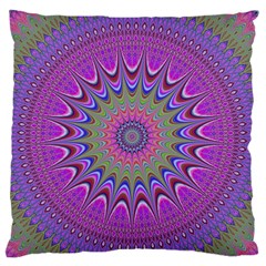 Art Mandala Design Ornament Flower Large Flano Cushion Case (One Side)