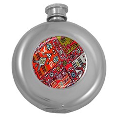 Carpet Orient Pattern Round Hip Flask (5 Oz) by BangZart