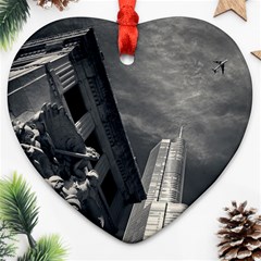 Chicago Skyline Tall Buildings Ornament (heart) by BangZart