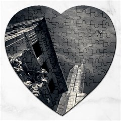 Chicago Skyline Tall Buildings Jigsaw Puzzle (heart) by BangZart