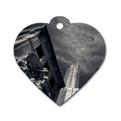 Chicago Skyline Tall Buildings Dog Tag Heart (one Side) by BangZart