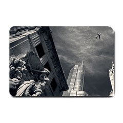 Chicago Skyline Tall Buildings Small Doormat  by BangZart