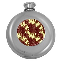 Floral Pattern Background Round Hip Flask (5 Oz) by BangZart