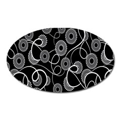 Floral Pattern Background Oval Magnet by BangZart