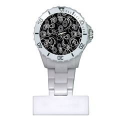 Floral Pattern Background Plastic Nurses Watch by BangZart