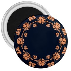 Floral Vintage Royal Frame Pattern 3  Magnets by BangZart