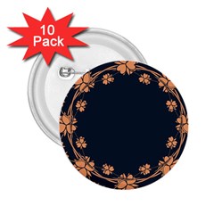 Floral Vintage Royal Frame Pattern 2 25  Buttons (10 Pack)  by BangZart