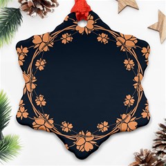 Floral Vintage Royal Frame Pattern Snowflake Ornament (two Sides) by BangZart