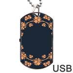 Floral Vintage Royal Frame Pattern Dog Tag USB Flash (One Side) Front