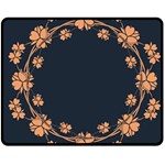 Floral Vintage Royal Frame Pattern Double Sided Fleece Blanket (Medium)  58.8 x47.4  Blanket Front