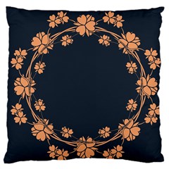 Floral Vintage Royal Frame Pattern Large Flano Cushion Case (two Sides) by BangZart