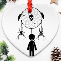 Voodoo Dream-catcher  Heart Ornament (two Sides) by Valentinaart