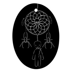 Voodoo Dream-catcher  Oval Ornament (two Sides) by Valentinaart