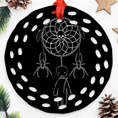 Voodoo Dream-catcher  Round Filigree Ornament (two Sides) by Valentinaart