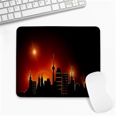 Gold Golden Skyline Skyscraper Large Mousepads by BangZart