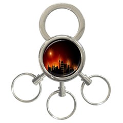 Gold Golden Skyline Skyscraper 3-ring Key Chains by BangZart