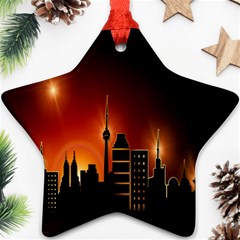 Gold Golden Skyline Skyscraper Star Ornament (two Sides) by BangZart