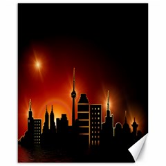 Gold Golden Skyline Skyscraper Canvas 16  X 20   by BangZart