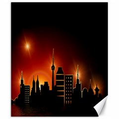 Gold Golden Skyline Skyscraper Canvas 20  X 24   by BangZart