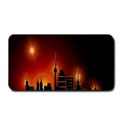 Gold Golden Skyline Skyscraper Medium Bar Mats by BangZart