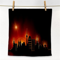 Gold Golden Skyline Skyscraper Face Towel by BangZart