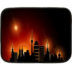 Gold Golden Skyline Skyscraper Double Sided Fleece Blanket (mini)  by BangZart