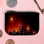 Gold Golden Skyline Skyscraper Mini Coin Purses Front