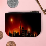 Gold Golden Skyline Skyscraper Mini Coin Purses Back