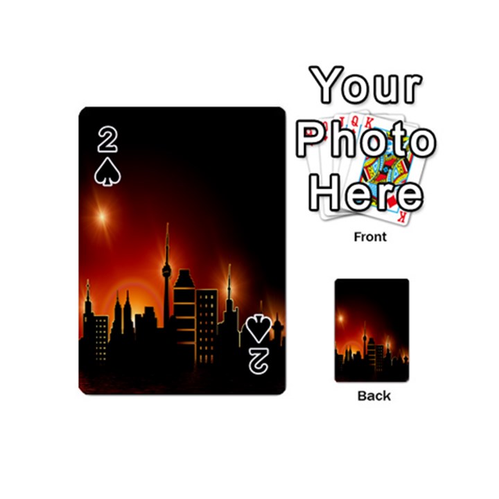 Gold Golden Skyline Skyscraper Playing Cards 54 (Mini) 