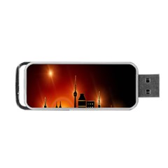 Gold Golden Skyline Skyscraper Portable Usb Flash (two Sides) by BangZart