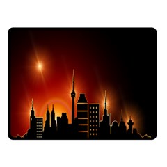 Gold Golden Skyline Skyscraper Double Sided Fleece Blanket (small)  by BangZart