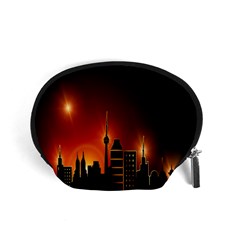 Gold Golden Skyline Skyscraper Accessory Pouches (small)  by BangZart