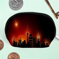 Gold Golden Skyline Skyscraper Accessory Pouches (medium)  by BangZart