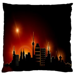 Gold Golden Skyline Skyscraper Standard Flano Cushion Case (one Side) by BangZart