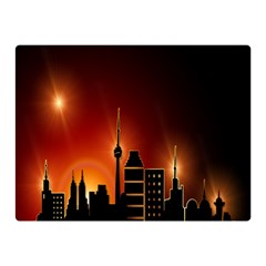 Gold Golden Skyline Skyscraper Double Sided Flano Blanket (mini)  by BangZart