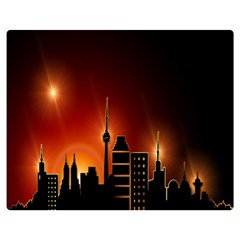 Gold Golden Skyline Skyscraper Double Sided Flano Blanket (medium)  by BangZart