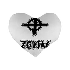 Zodiac Killer  Standard 16  Premium Flano Heart Shape Cushions by Valentinaart