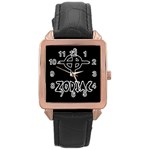 Zodiac killer  Rose Gold Leather Watch  Front