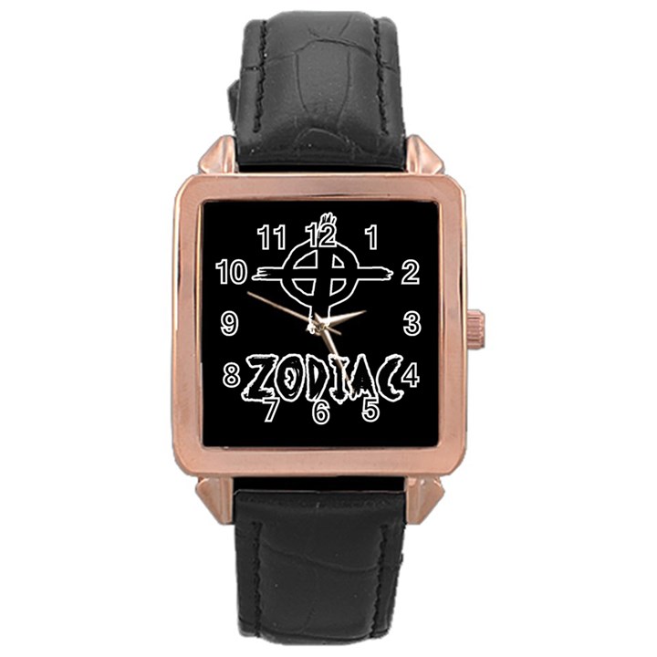 Zodiac killer  Rose Gold Leather Watch 